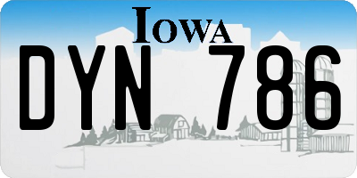 IA license plate DYN786