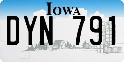 IA license plate DYN791