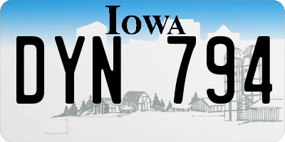 IA license plate DYN794