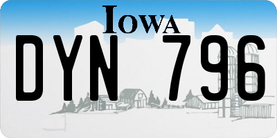 IA license plate DYN796