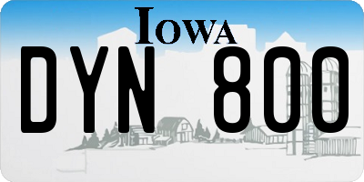 IA license plate DYN800