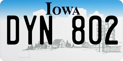 IA license plate DYN802