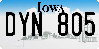 IA license plate DYN805