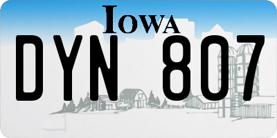 IA license plate DYN807