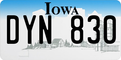 IA license plate DYN830