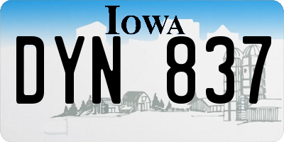 IA license plate DYN837