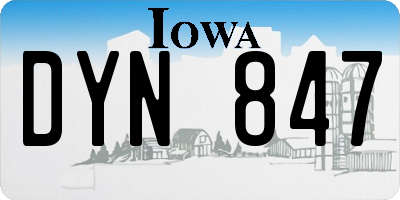 IA license plate DYN847