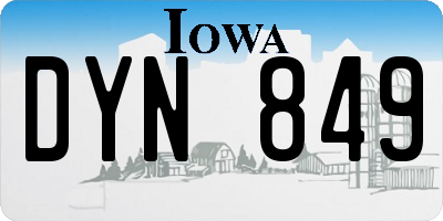 IA license plate DYN849