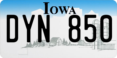 IA license plate DYN850