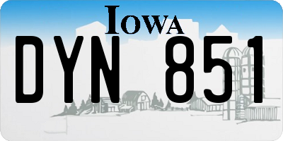 IA license plate DYN851