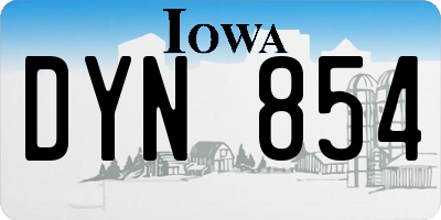 IA license plate DYN854