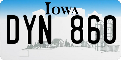 IA license plate DYN860