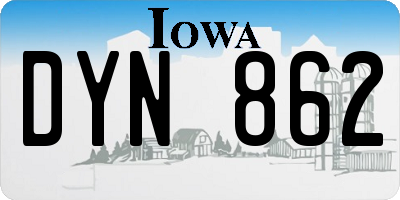 IA license plate DYN862