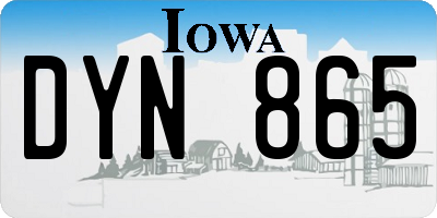 IA license plate DYN865