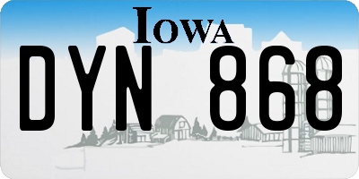 IA license plate DYN868