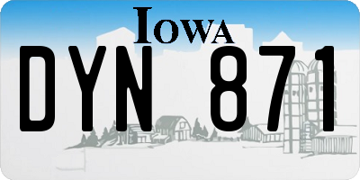 IA license plate DYN871