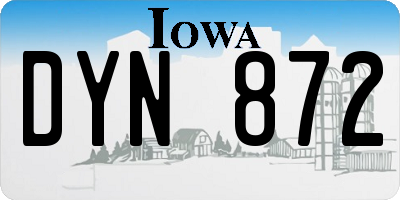 IA license plate DYN872
