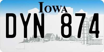 IA license plate DYN874