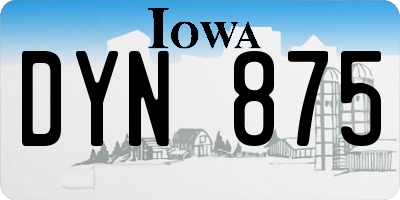 IA license plate DYN875