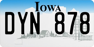 IA license plate DYN878