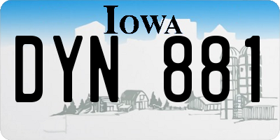 IA license plate DYN881