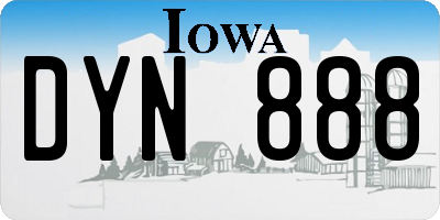IA license plate DYN888