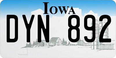 IA license plate DYN892