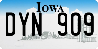 IA license plate DYN909