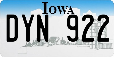 IA license plate DYN922
