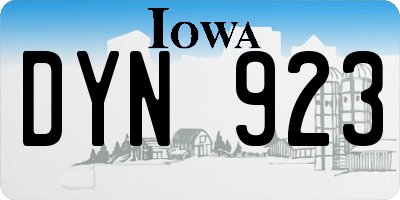 IA license plate DYN923