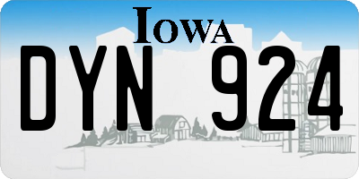 IA license plate DYN924