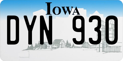 IA license plate DYN930