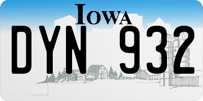 IA license plate DYN932