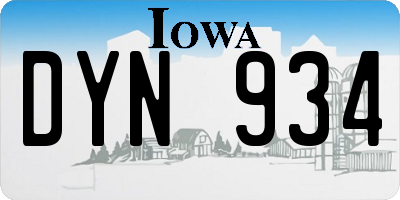 IA license plate DYN934