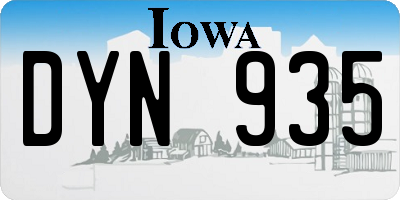 IA license plate DYN935