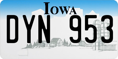IA license plate DYN953