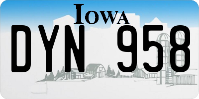 IA license plate DYN958