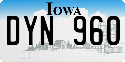 IA license plate DYN960