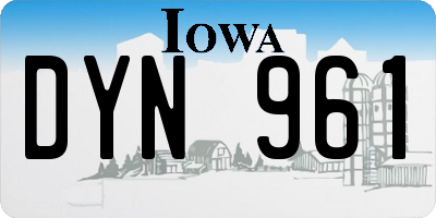 IA license plate DYN961