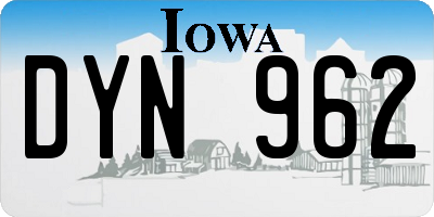 IA license plate DYN962