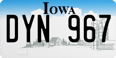 IA license plate DYN967