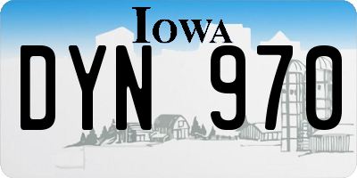 IA license plate DYN970