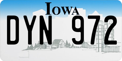 IA license plate DYN972