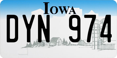 IA license plate DYN974