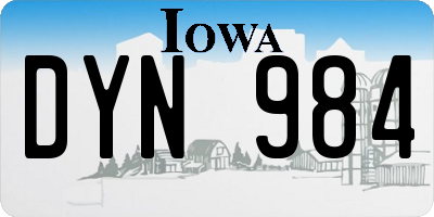 IA license plate DYN984