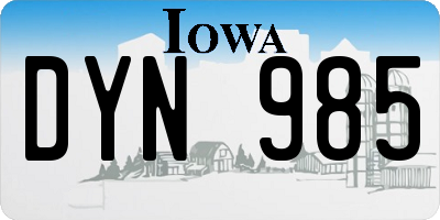 IA license plate DYN985