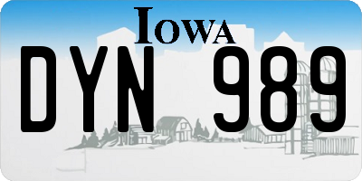 IA license plate DYN989