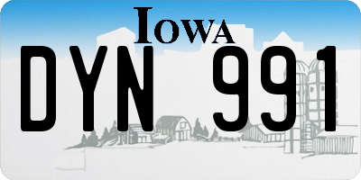 IA license plate DYN991