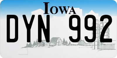 IA license plate DYN992