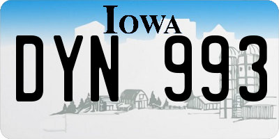 IA license plate DYN993